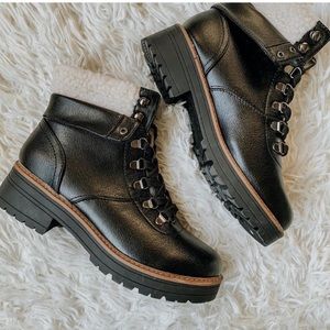 Women's Karissa Faux Leather Fur Sherpa